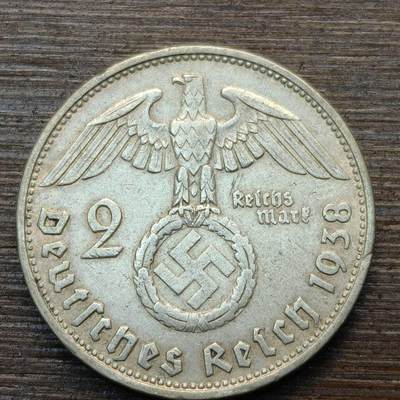 【春节前最后一拍，下一场3.3号】★第139加场★银币专场 不寄存，200包邮。不满200元，支付5元运费。《接受代拍 代送NGC评级》 - 65【无寄存】第三帝国 1938年 2马克 银币