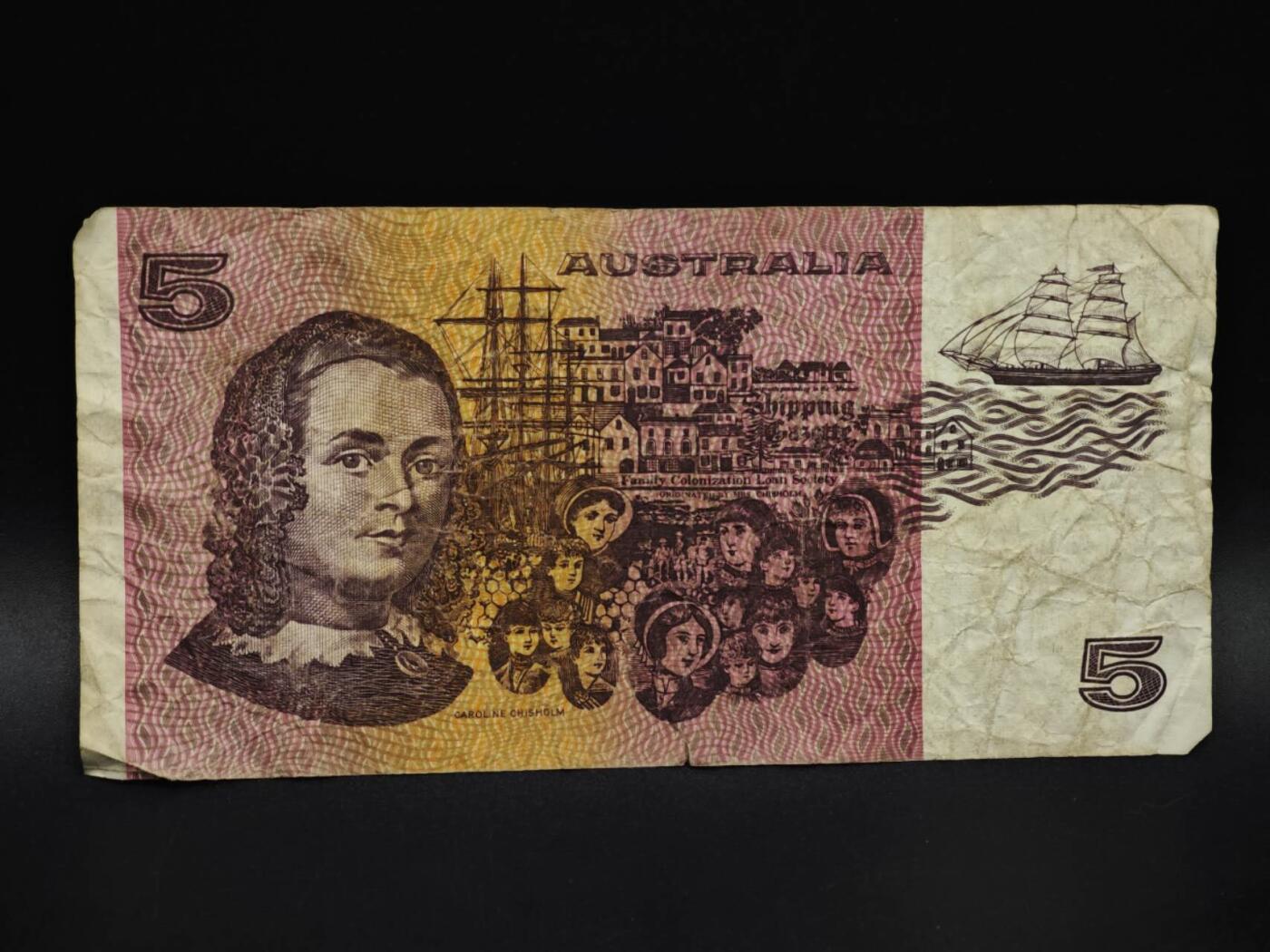 【淘币小摊】实时拍第八百五十九拍   无佣金福利纸币场   满百包邮可预留二周 每周一统一发货   澳大利亚5元纸币【有折】