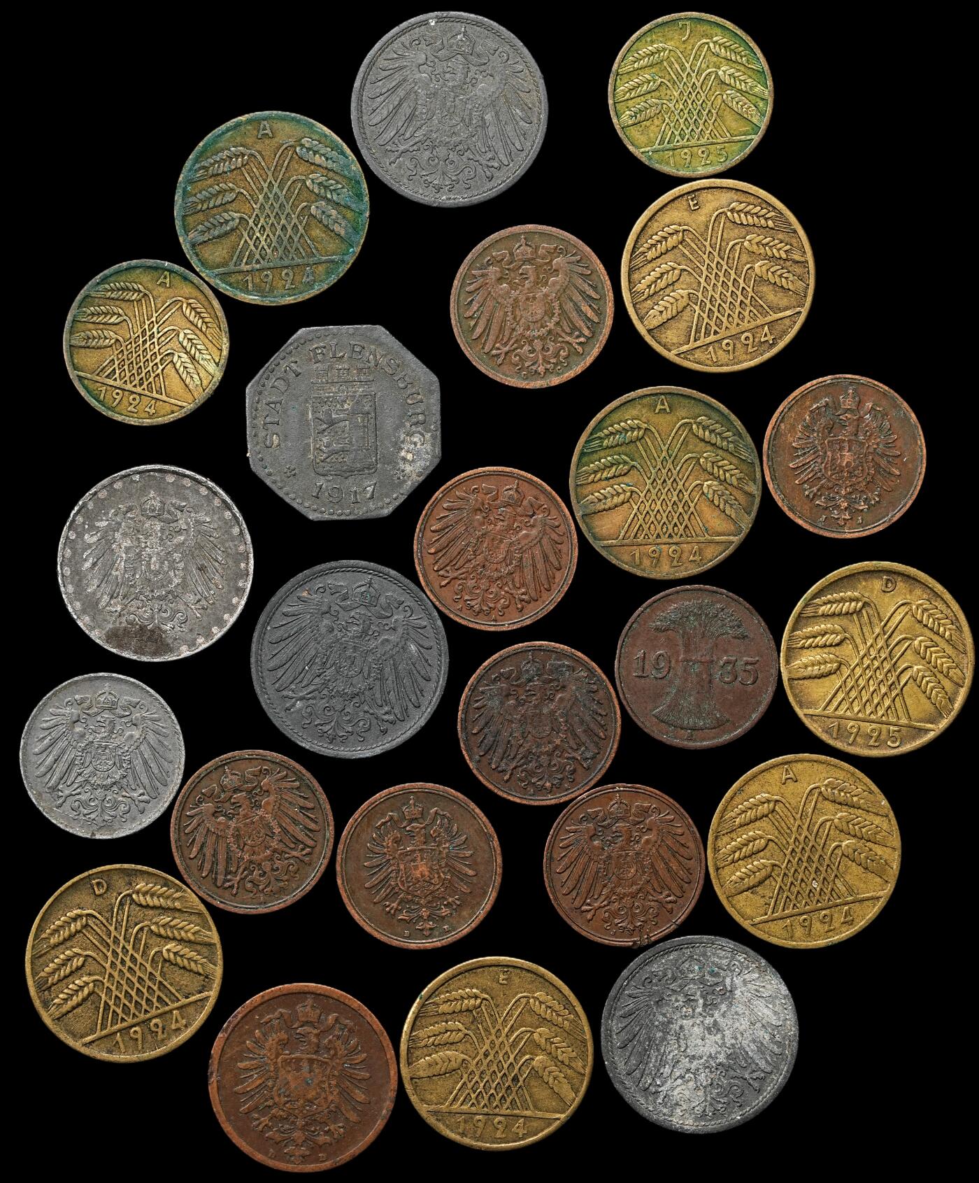 修遠堂世界钱币第103期 德国旧钱币一组