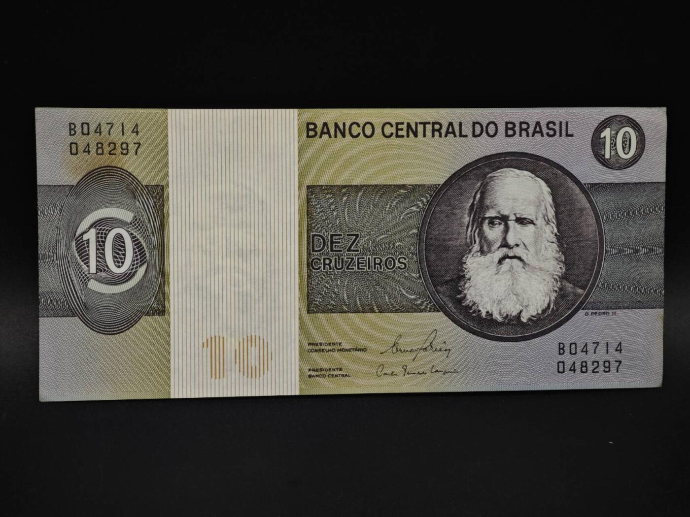 【淘币小摊】实时拍第八百五十九拍   无佣金福利纸币场   满百包邮可预留二周 每周一统一发货   巴西10克鲁塞罗纸币【有折】