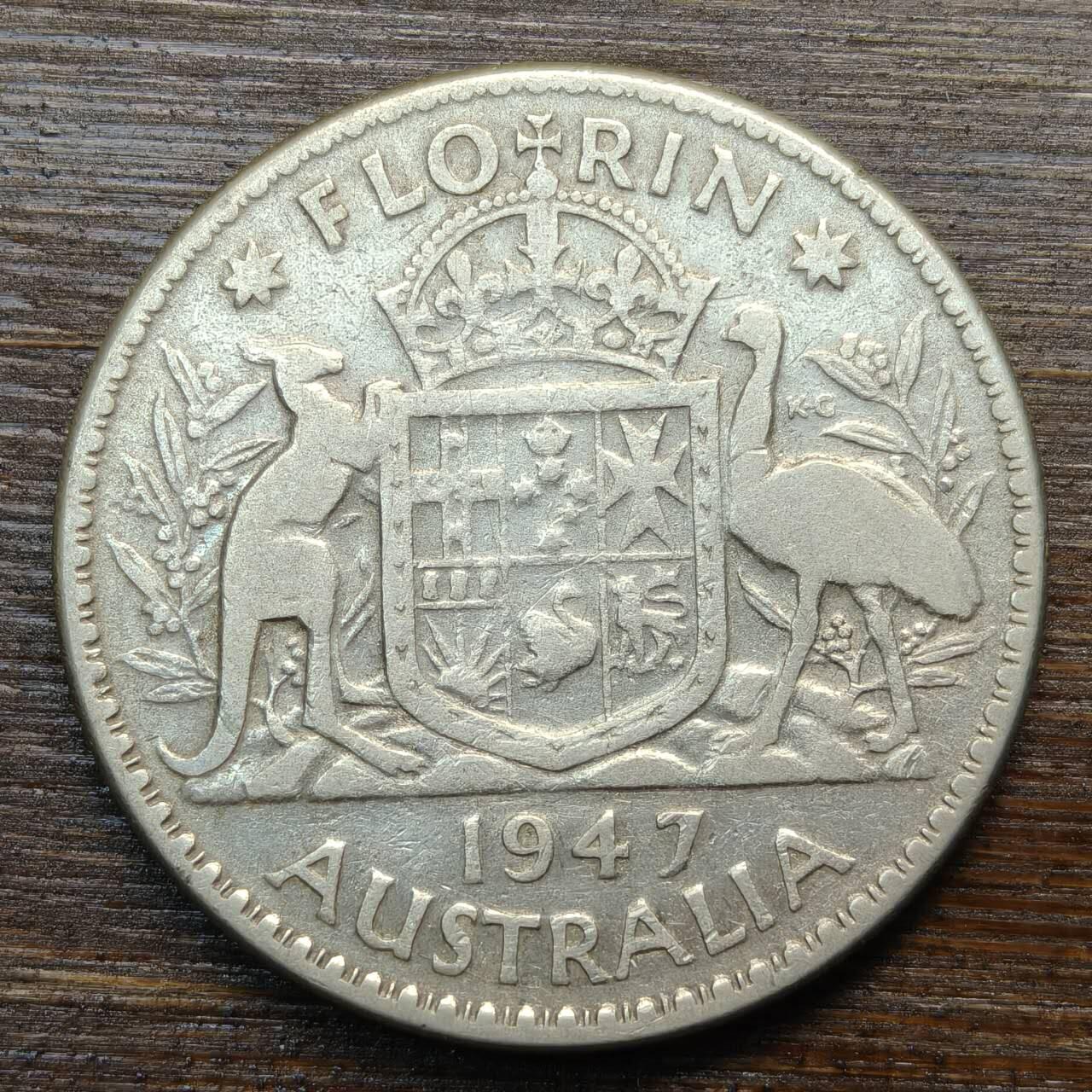 【春节前最后一拍，下一场3.3号】★第139加场★银币专场 不寄存，200包邮。不满200元，支付5元运费。《接受代拍 代送NGC评级》 41【无寄存】澳大利亚 1947年 1佛罗林 银币