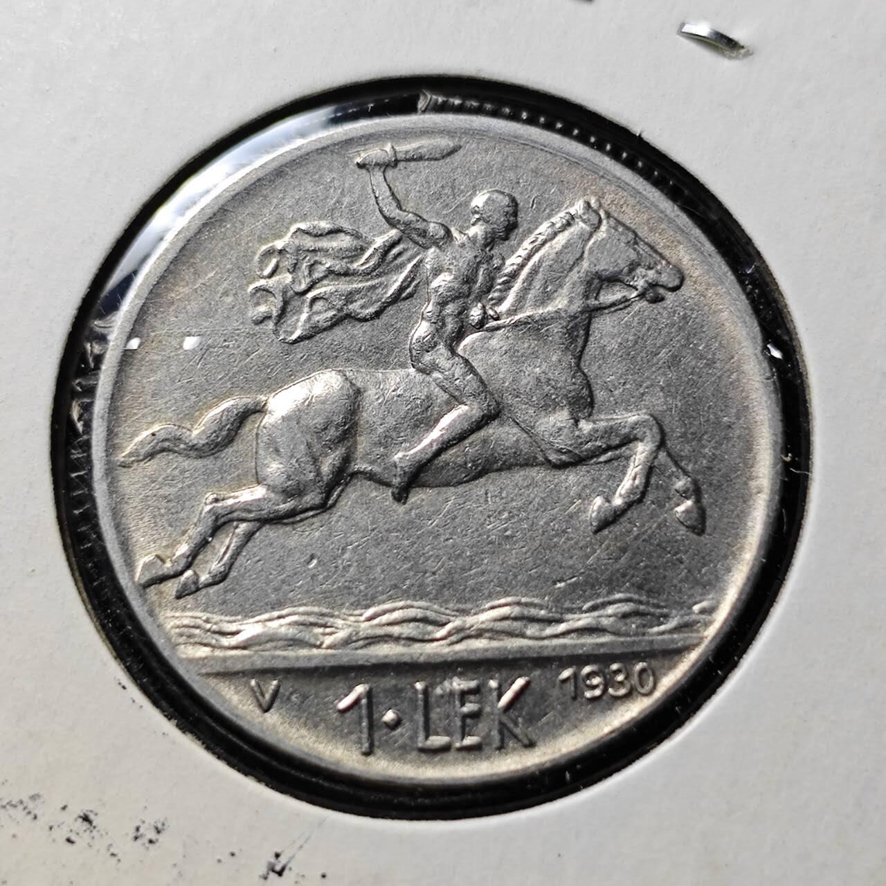 KK钱币收藏小铺  第398期 百期特拍（四拍之二） 2月预留时间 周末发货  1930阿尔巴尼亚1列克镍币