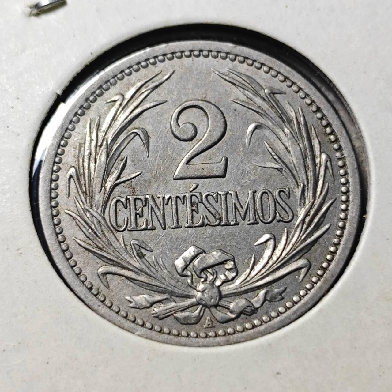 KK钱币收藏小铺  第398期 百期特拍（四拍之二） 2月预留时间 周末发货  1901乌拉圭2分镍币 此版首年