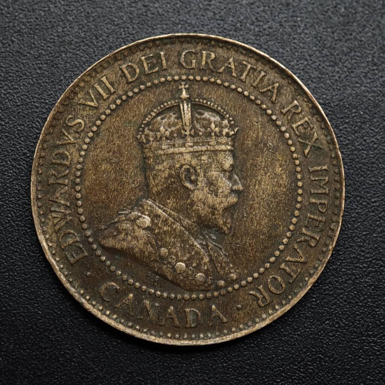 【淘币小摊】限时拍第八百六十拍  老铜币场  满百包邮可预留两周  周一统一发货  加拿大1906年爱德华七世一分铜币