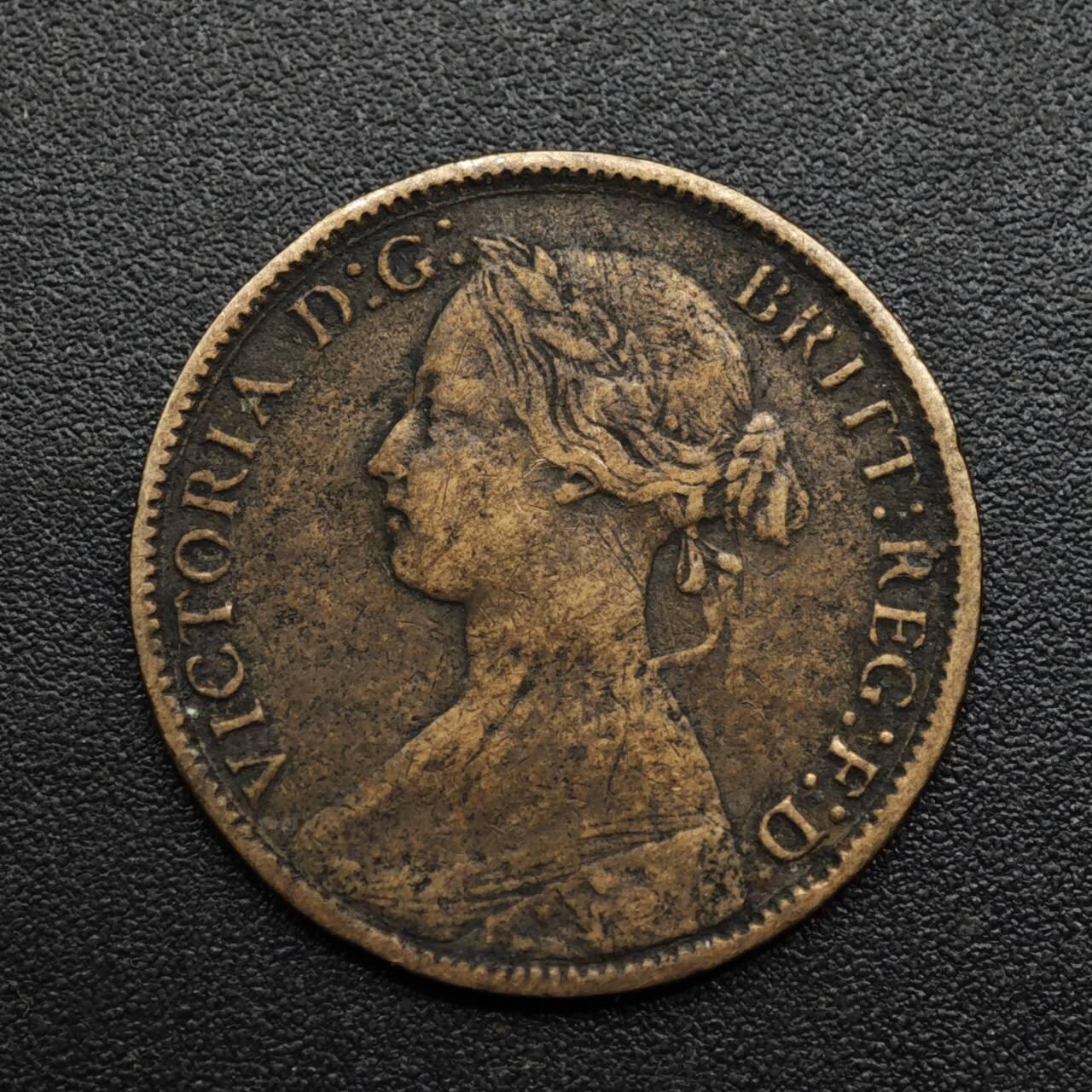 【淘币小摊】限时拍第八百六十拍  老铜币场  满百包邮可预留两周  周一统一发货  英国1860年维多利亚法新铜币