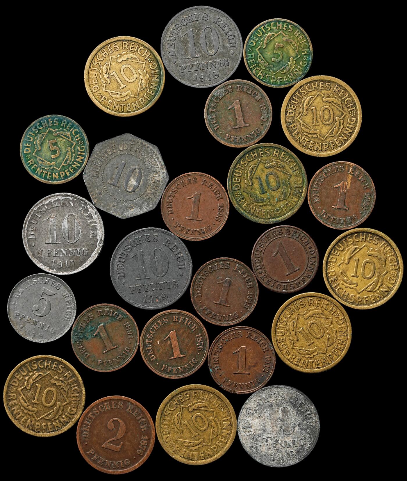 修遠堂世界钱币第103期 德国旧钱币一组