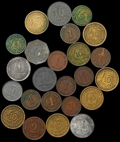 修遠堂世界钱币第103期 - 德国旧钱币一组