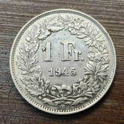 【春节前最后一拍，下一场3.3号】★第139加场★银币专场 不寄存，200包邮。不满200元，支付5元运费。《接受代拍 代送NGC评级》 - 81【无寄存】瑞士 1945年 1法郎 银币