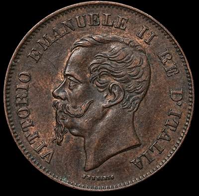 修遠堂世界钱币第103期 - 1867年意大利5分铜币