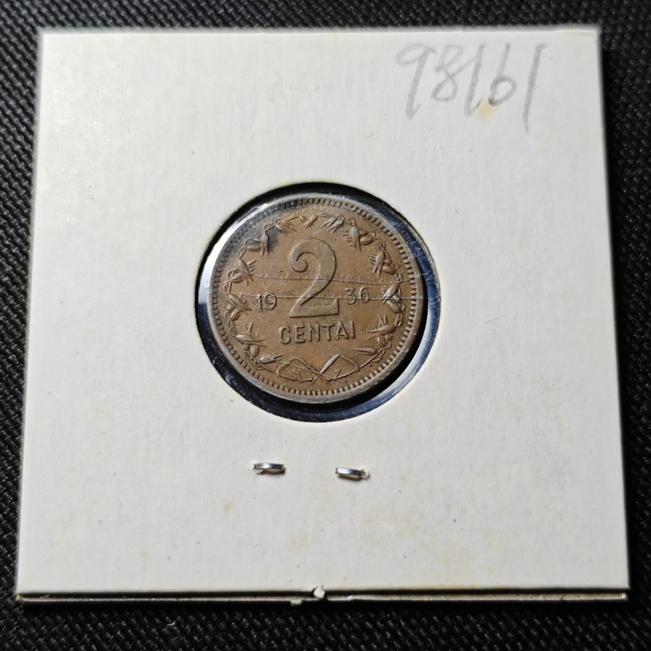 KK钱币收藏小铺  第398期 百期特拍（四拍之二） 2月预留时间 周末发货  1936立陶宛2分铜币