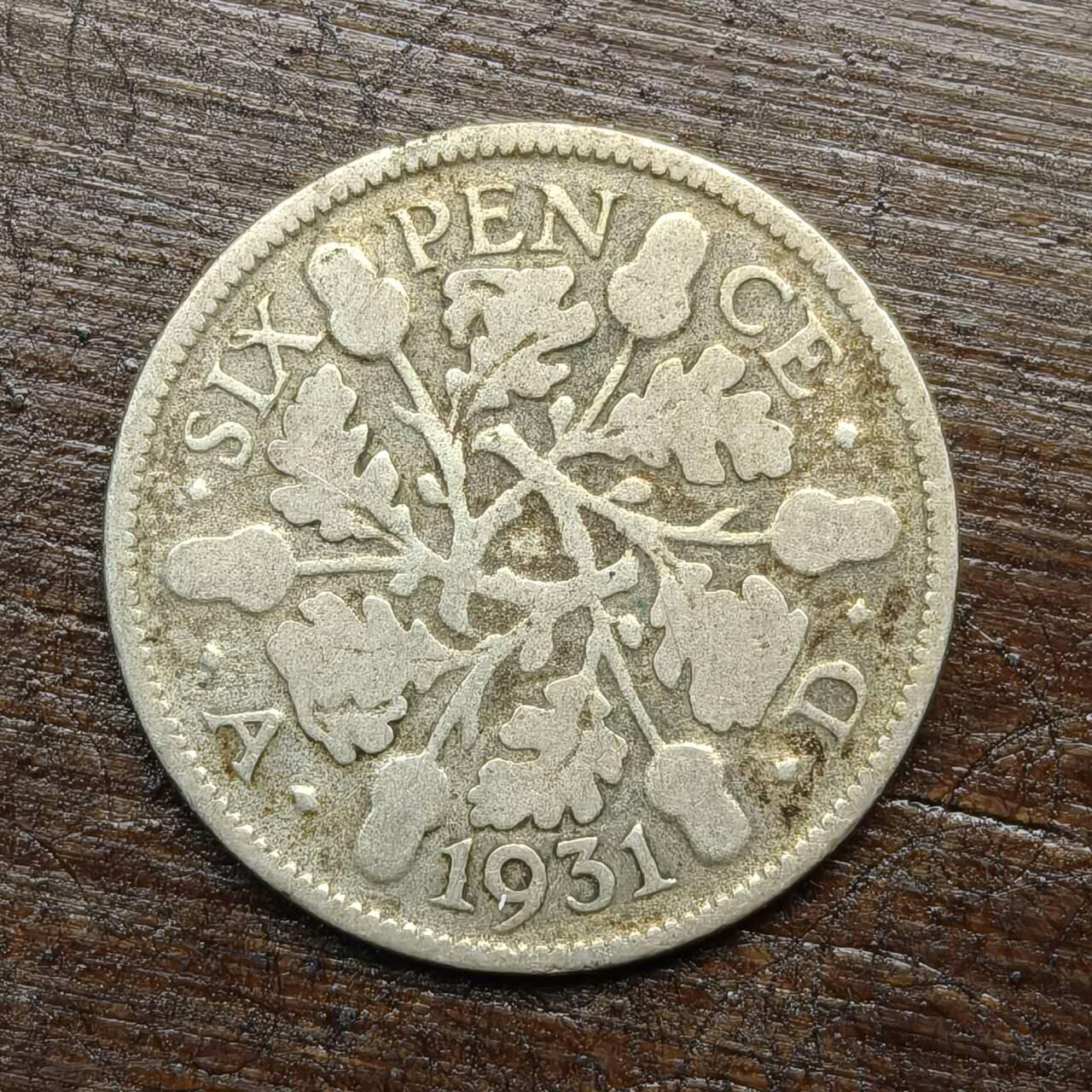 【春节前最后一拍，下一场3.3号】★第139加场★银币专场 不寄存，200包邮。不满200元，支付5元运费。《接受代拍 代送NGC评级》 127【无寄存】英国 1931年 6便士 银币