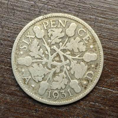 【春节前最后一拍，下一场3.3号】★第139加场★银币专场 不寄存，200包邮。不满200元，支付5元运费。《接受代拍 代送NGC评级》 - 127【无寄存】英国 1931年 6便士 银币