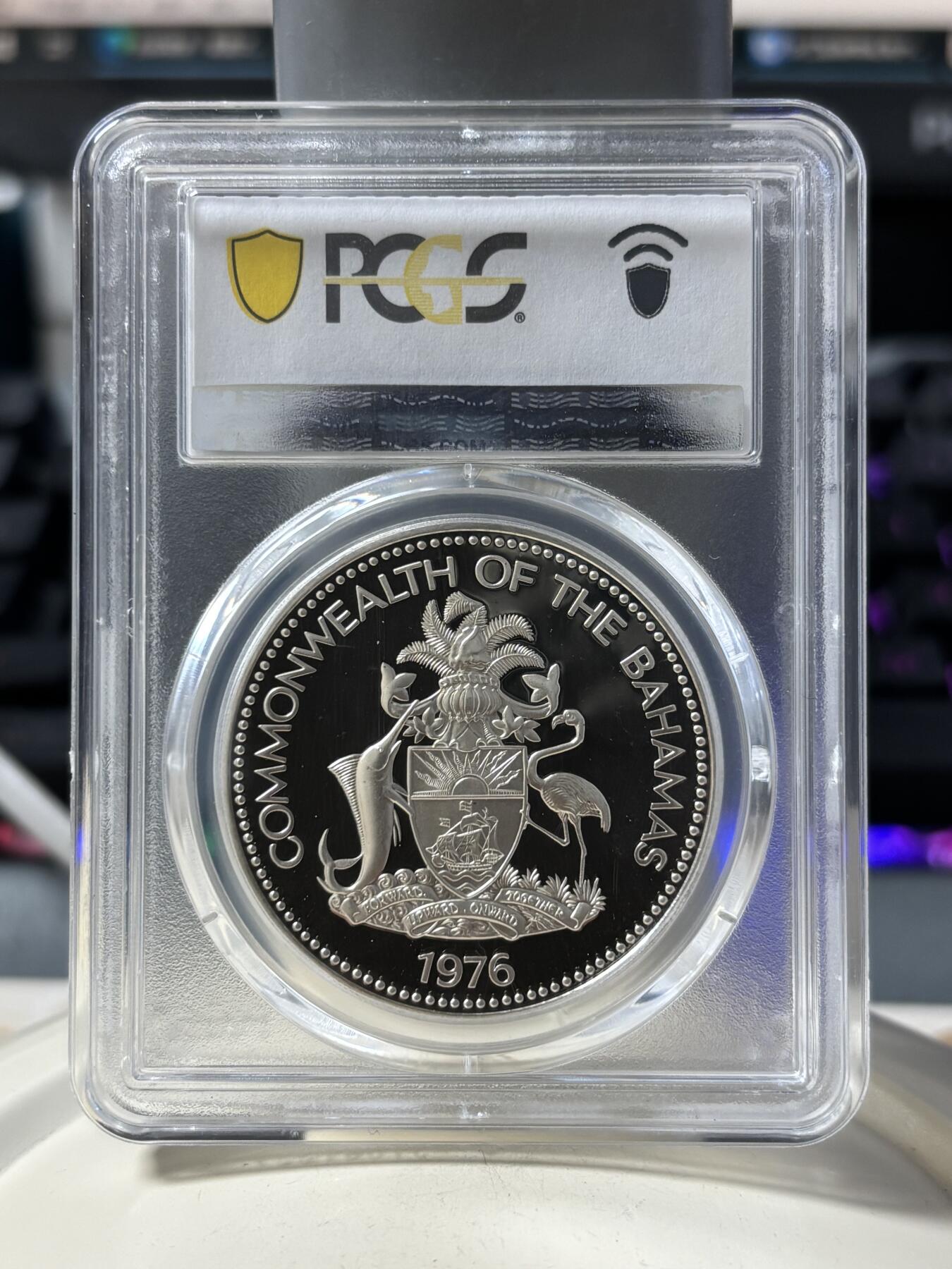 第190期拍卖 1976年巴哈马火烈鸟纪念银币PCGS-PR69  29.8g,925银