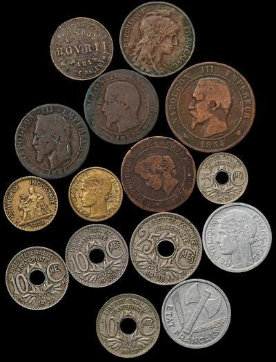 修遠堂世界钱币第103期 - 法国旧钱币一组