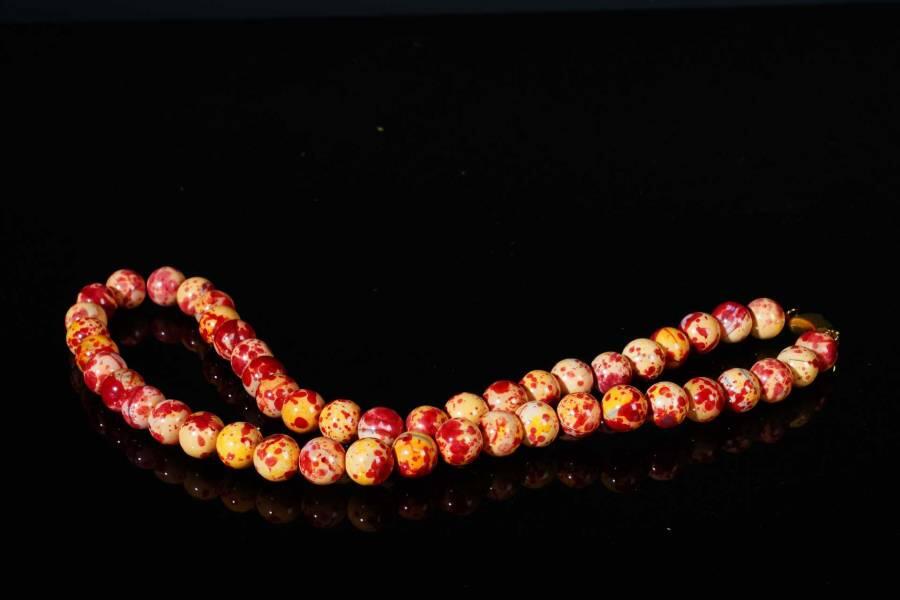 上海都达杂项专场十八（全场包邮） 天然赤血龙纹玛瑙项链 附鉴定证书