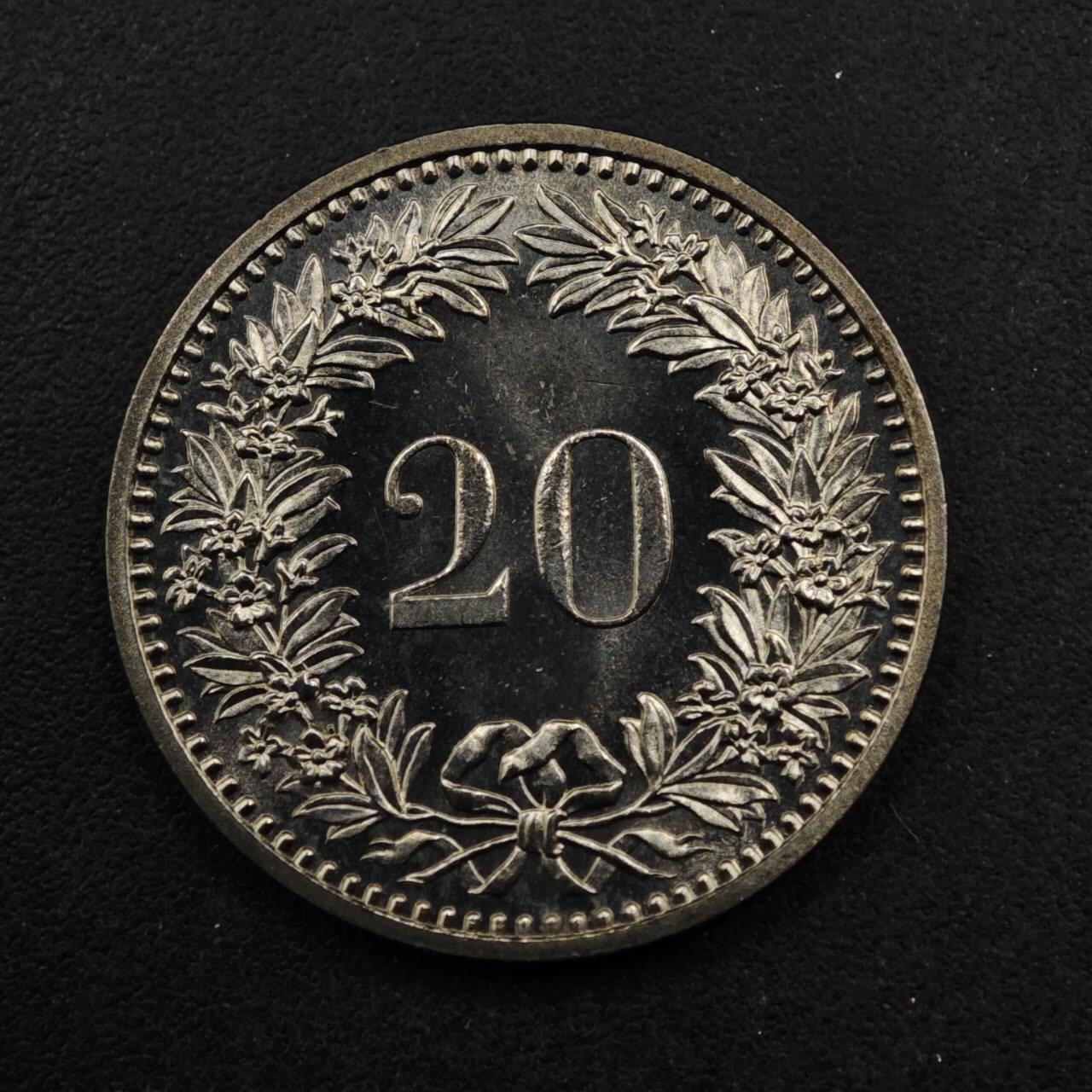 【淘币小摊】限时拍第八百五十八拍  散币场  满百包邮可预留两周  周一统一发货  瑞士1985年20分镍币