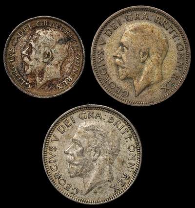 修遠堂世界钱币第103期 - 英国银币3枚，总重13.94g，含银50%