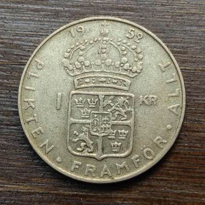 【春节前最后一拍，下一场3.3号】★第139加场★银币专场 不寄存，200包邮。不满200元，支付5元运费。《接受代拍 代送NGC评级》 - 43【无寄存】瑞典 1952年 1克朗 银币