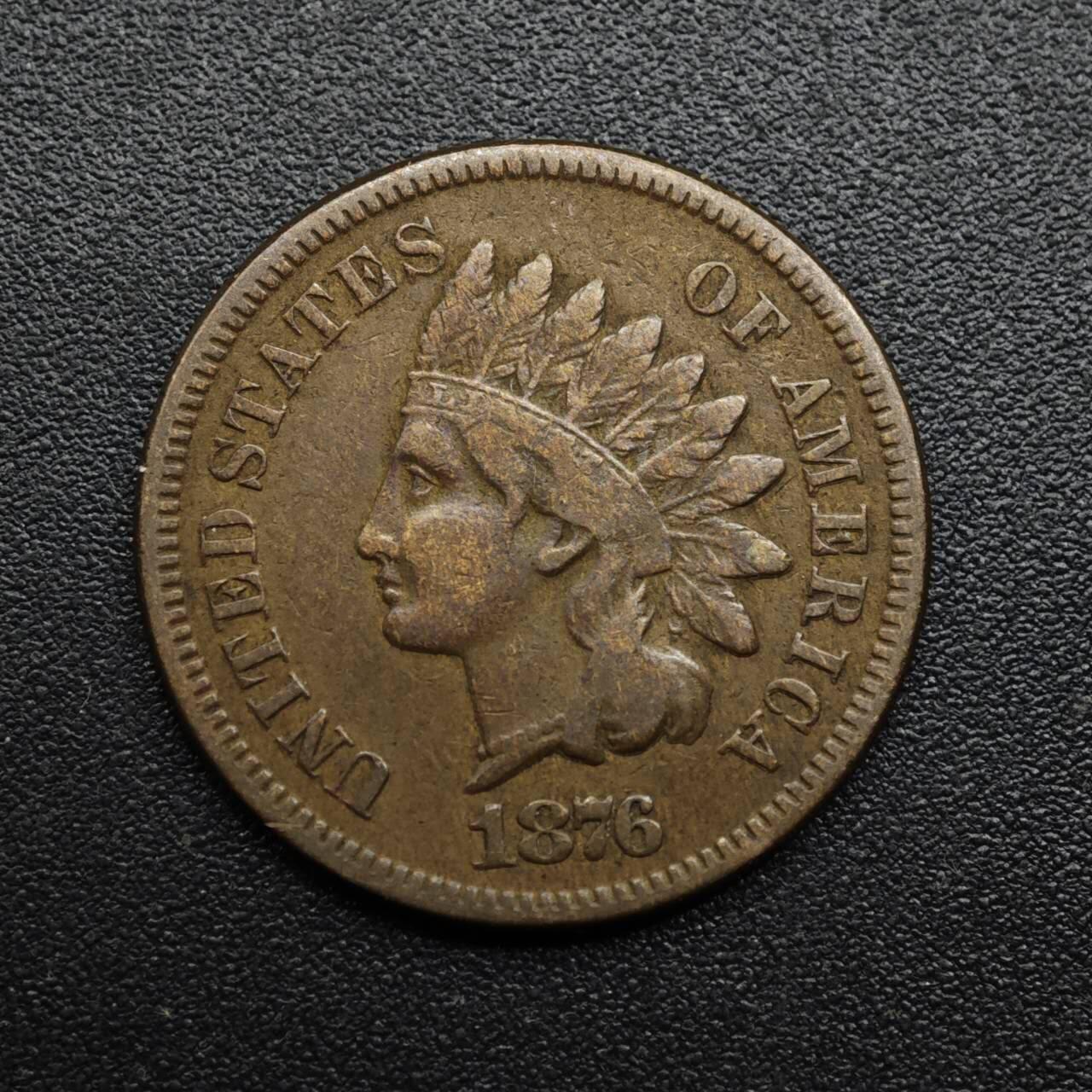 【淘币小摊】限时拍第八百六十拍  老铜币场  满百包邮可预留两周  周一统一发货  美国1876年印第安一分铜币