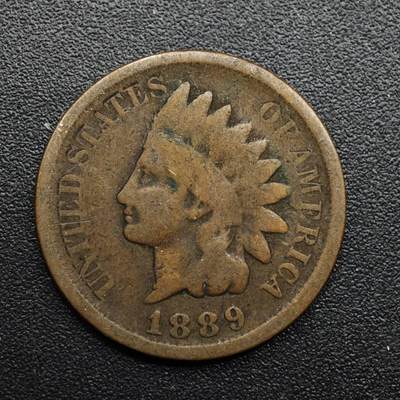 【淘币小摊】限时拍第八百六十拍  老铜币场  满百包邮可预留两周  周一统一发货  - 美国1889年印第安一分铜币