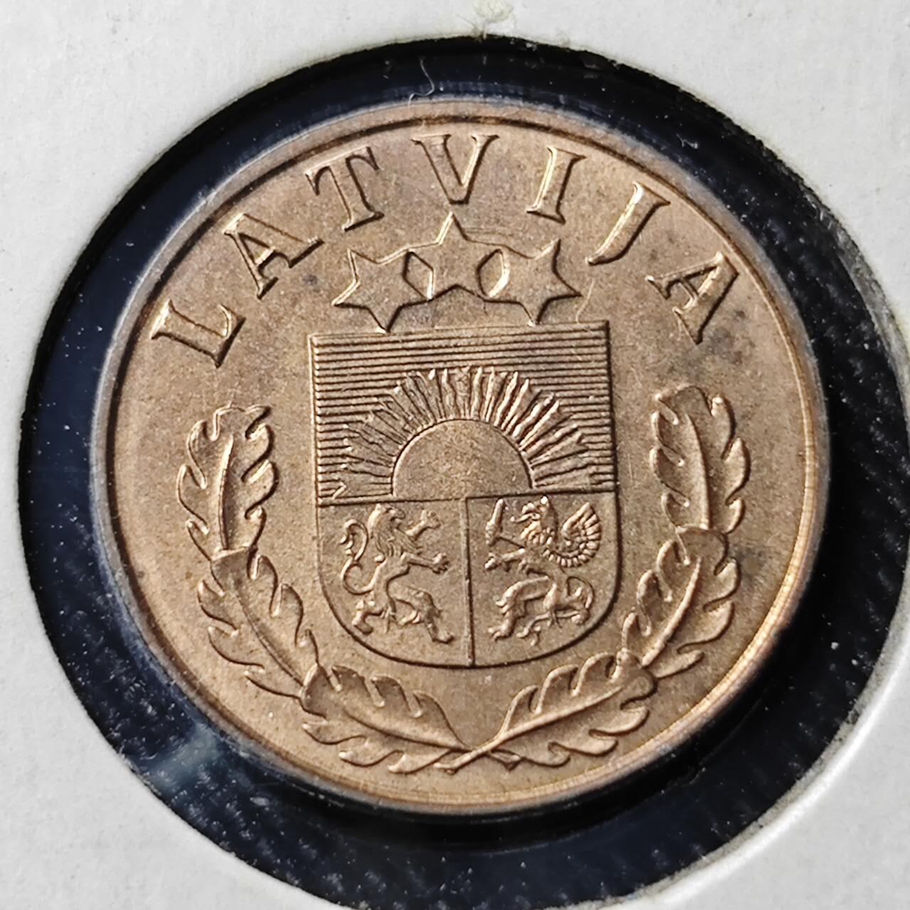 KK钱币收藏小铺  第398期 百期特拍（四拍之二） 2月预留时间 周末发货  1939拉脱维亚1分铜币 好品