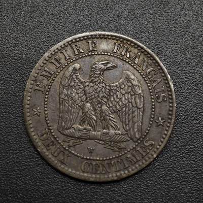 【淘币小摊】限时拍第八百六十拍  老铜币场  满百包邮可预留两周  周一统一发货  - 法国1854年拿破仑三世2分铜币