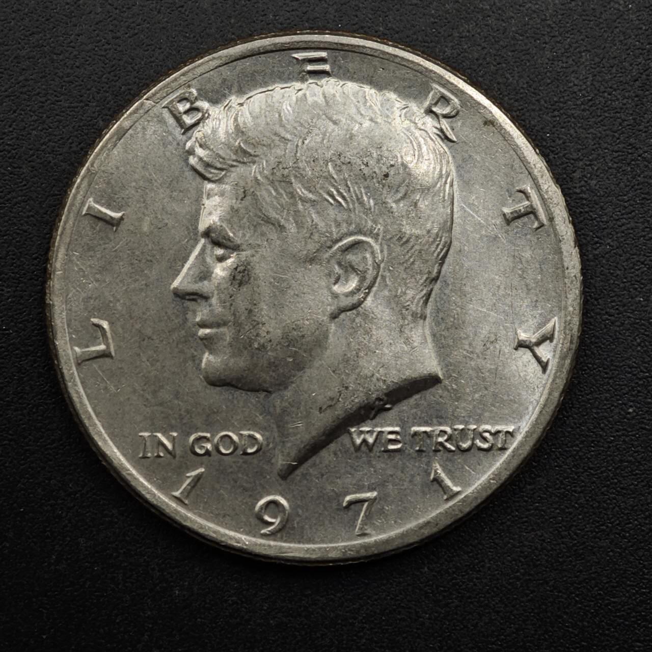 【淘币小摊】限时拍第八百五十八拍  散币场  满百包邮可预留两周  周一统一发货  美国1971年肯尼迪半美元