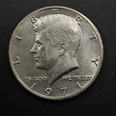 【淘币小摊】限时拍第八百五十八拍  散币场  满百包邮可预留两周  周一统一发货  - 美国1971年肯尼迪半美元