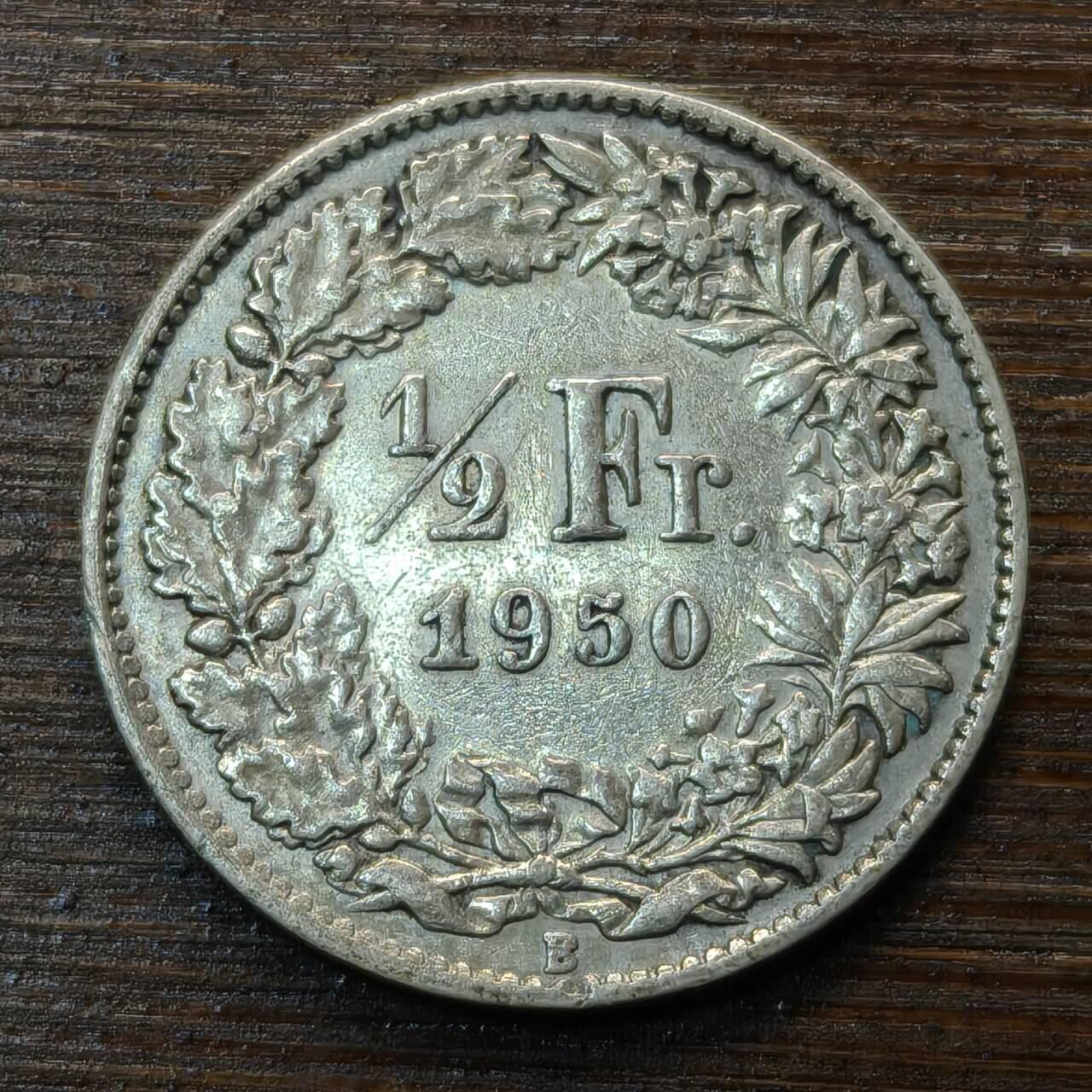 【春节前最后一拍，下一场3.3号】★第139加场★银币专场 不寄存，200包邮。不满200元，支付5元运费。《接受代拍 代送NGC评级》 88【无寄存】瑞士 1950年 1/2法郎 银币