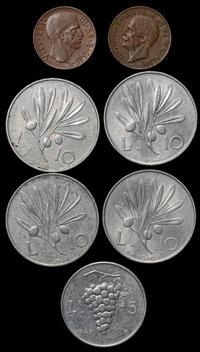 修遠堂世界钱币第103期 - 意大利旧钱币一组