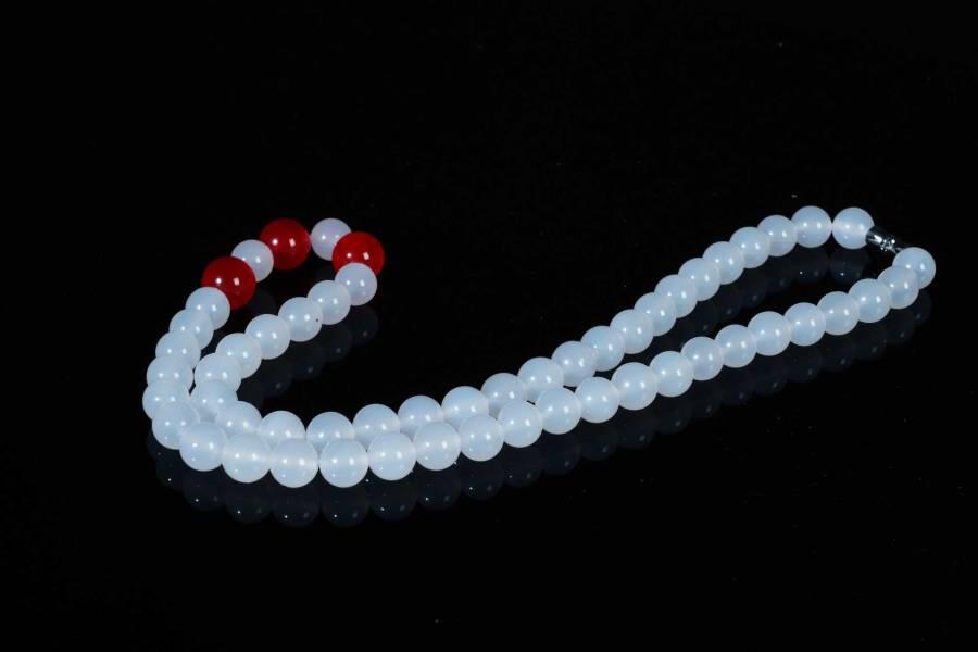 上海都达杂项专场十八（全场包邮） 天然淡粉玛瑙项链 附鉴定证书