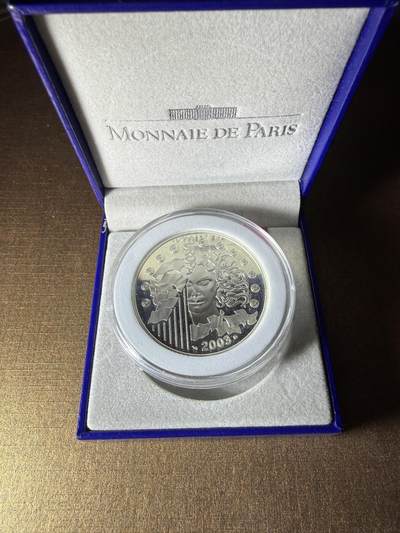 CSIS-GREAT评级精品钱币拍卖第三百三十期 - 法国2003年欧盟货币启用新汇率币中币精制纪念银币