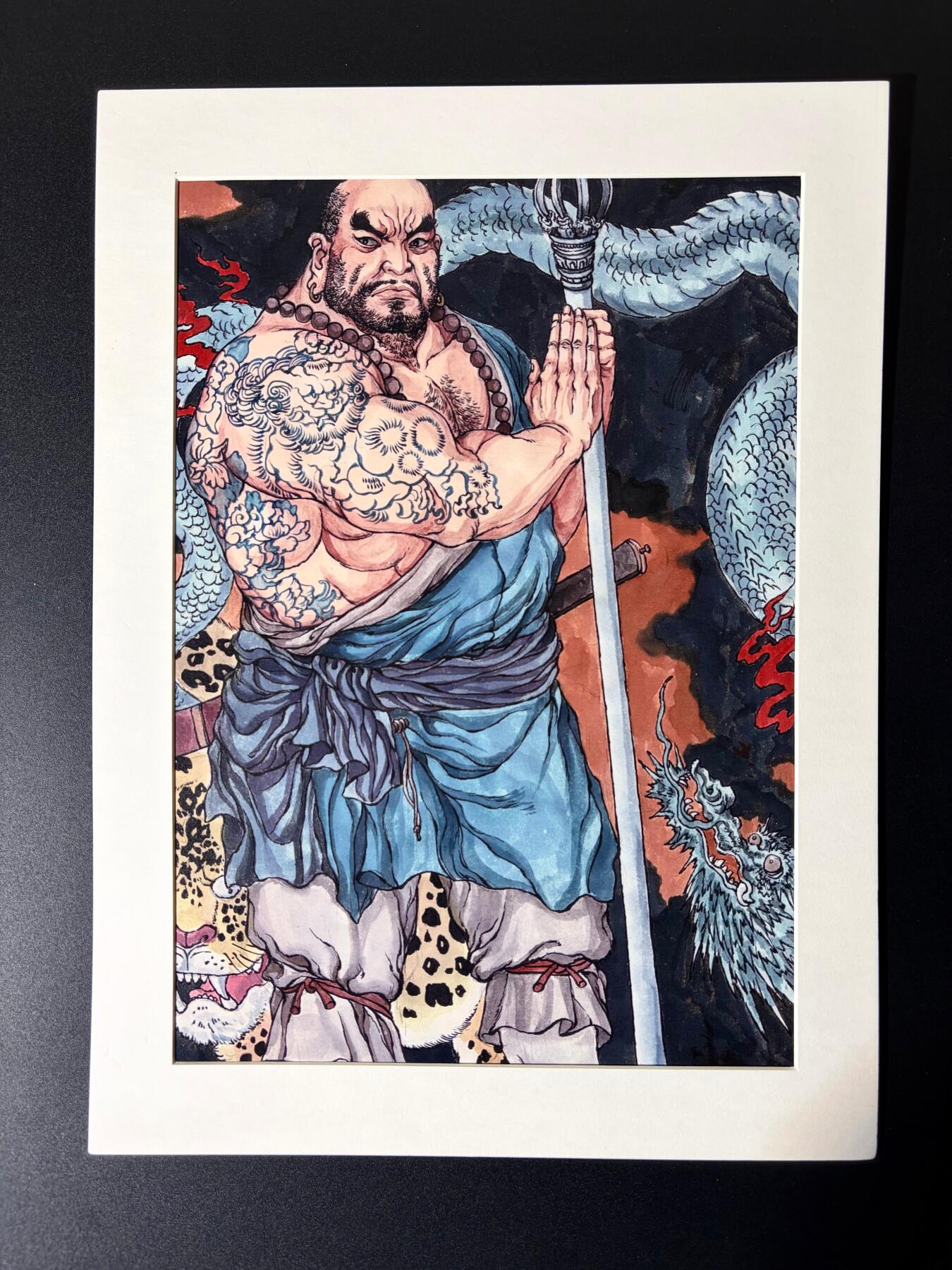 NO.23 好又多金牌大场，年前倒数第2期！每周一站式配齐，方便凑单！（周6晚8点截拍，卖家送拍0抽成！） 【1/1签绘】2026年北京GAF线下 亿条虫老师签绘行者武松 正面花和尚鲁智深 画A4尺寸+框33.9cmX24.9cm【醉打门神扶正义，单臂擒腊显忠肠】