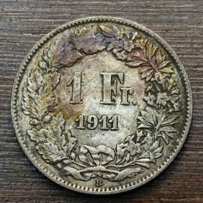 【春节前最后一拍，下一场3.3号】★第139加场★银币专场 不寄存，200包邮。不满200元，支付5元运费。《接受代拍 代送NGC评级》 - 74【无寄存】瑞士 1911年 1法郎 银币