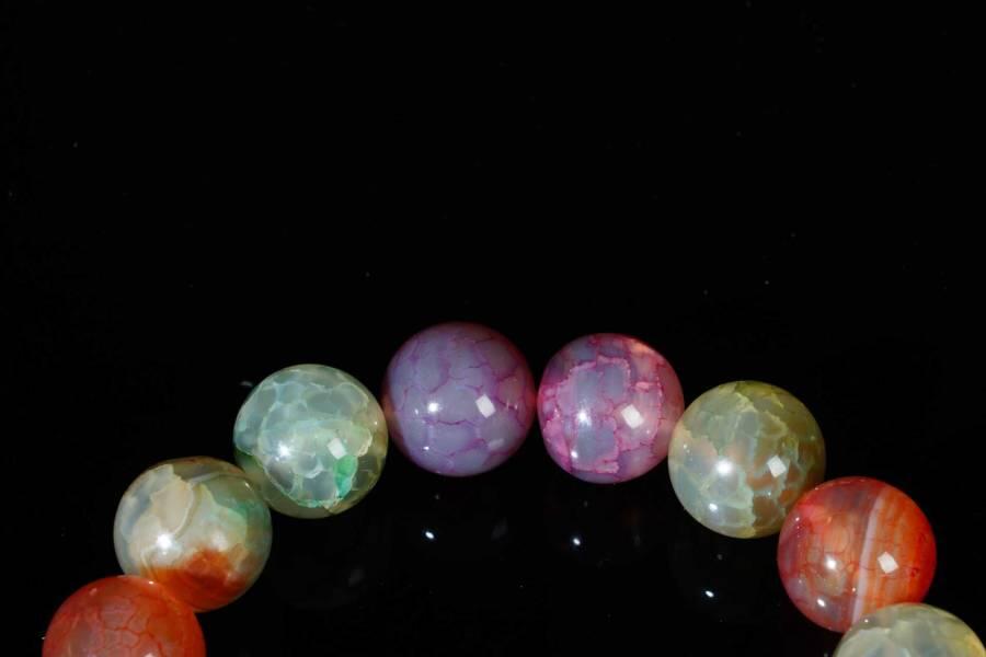 上海都达杂项专场十八（全场包邮） 天然糖果色玛瑙手串 附鉴定证书