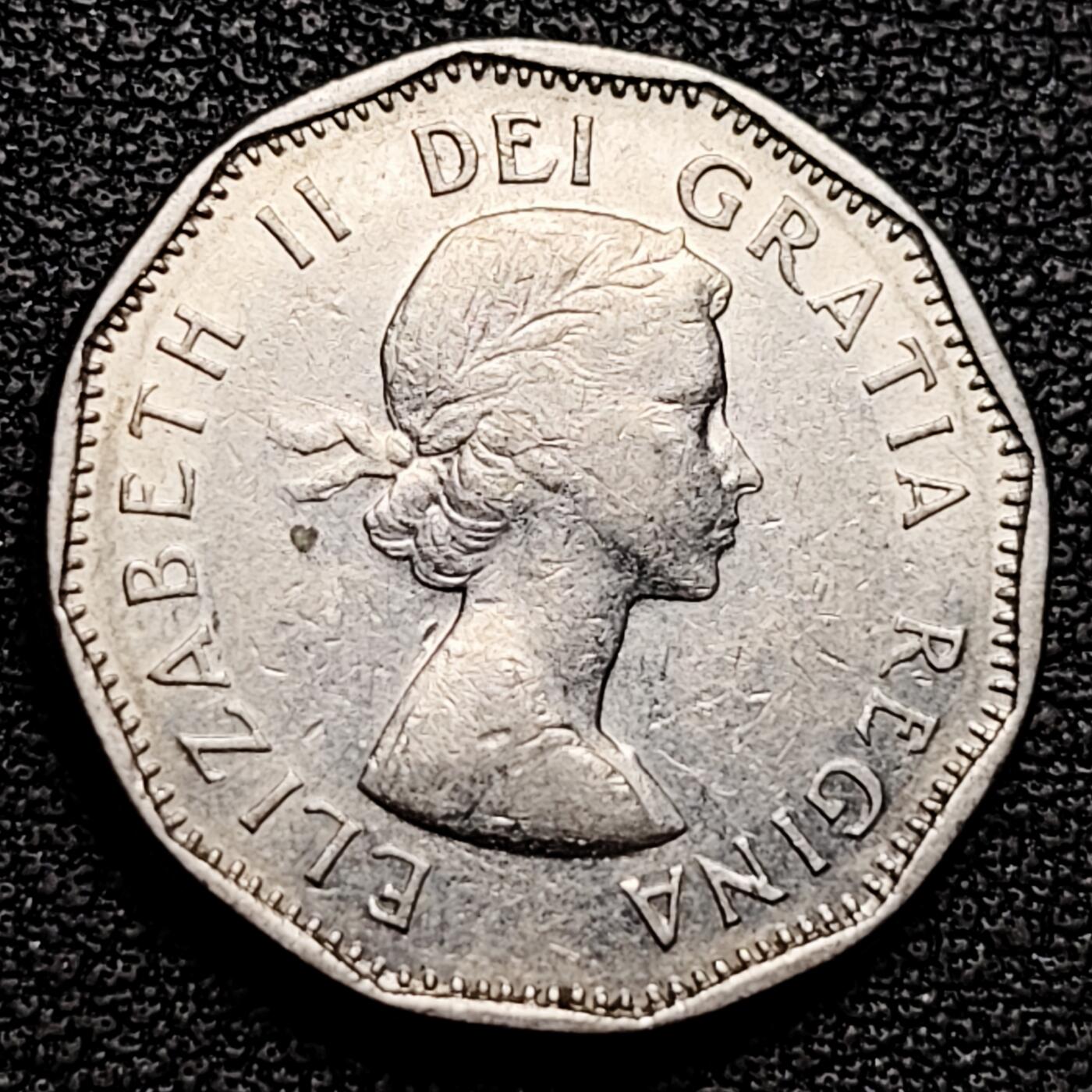 泉币菌-第180场- 精品福利场 早期多边形 1960年.加拿大5分硬幣.海狸.伊莉莎白.21mm