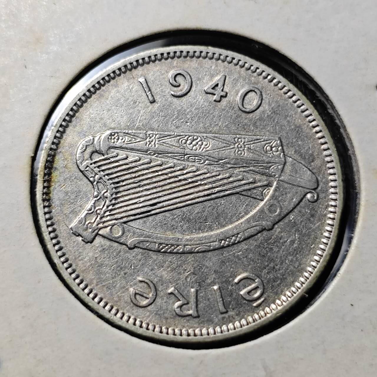 KK钱币收藏小铺  第398期 百期特拍（四拍之二） 2月预留时间 周末发货  1940爱尔兰1先令银币