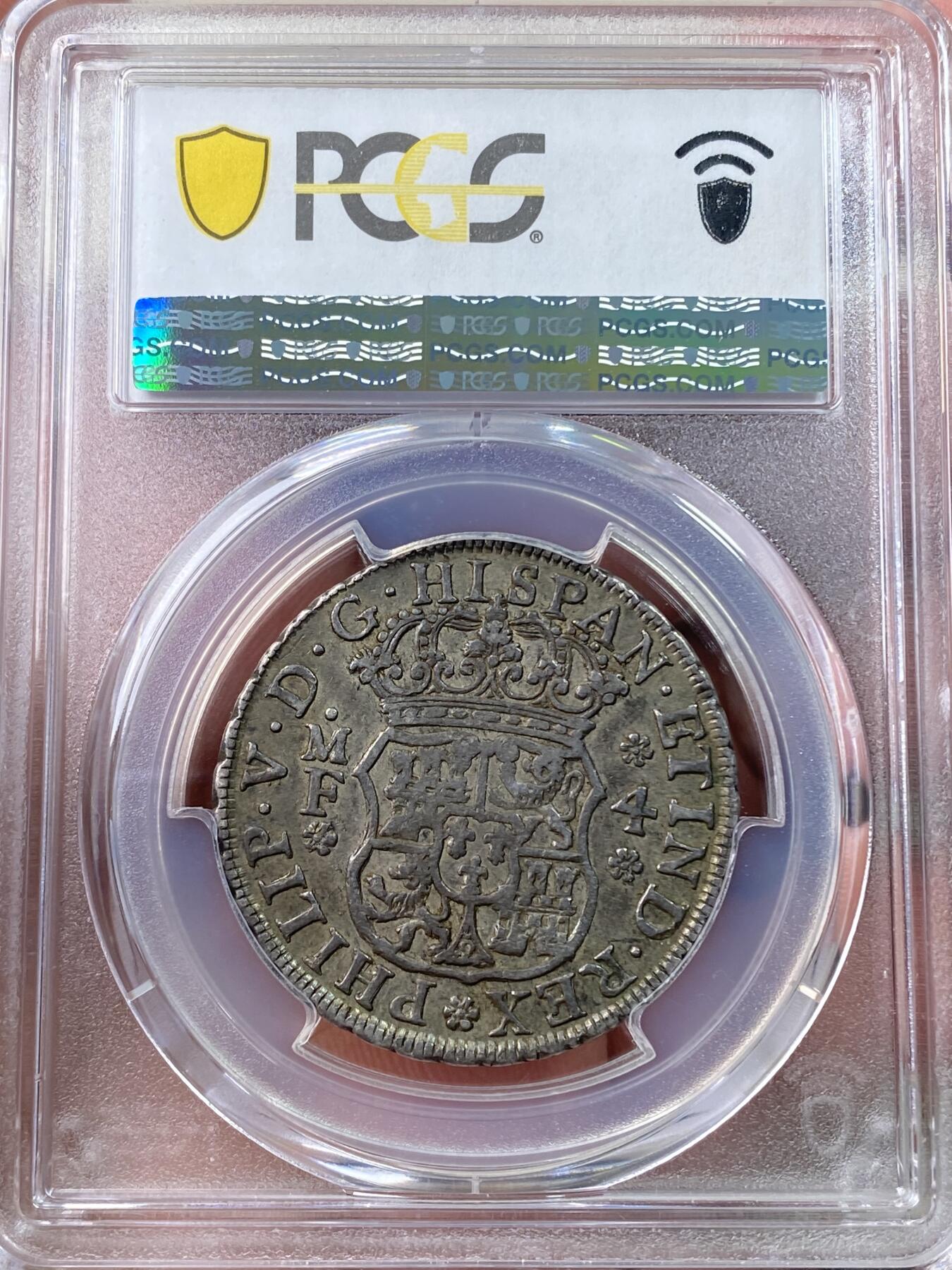 万国钱币拍卖第060期（万国六十期纪念大拍） PCGS XF40 1740MO MF西属墨西哥地球双柱4R银币 高难地球半圆品种 有分状态已是非常不易 原味黑五彩极美  PC唯一冠军典藏级