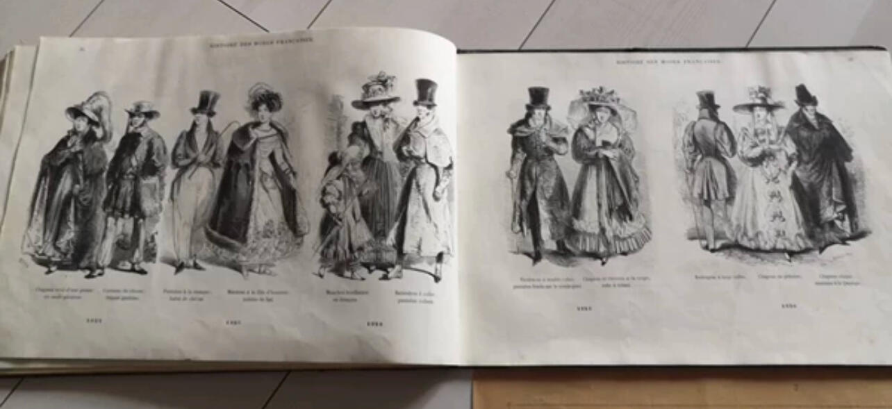 欧洲19世纪法国时尚男女服装设计原版画册老图册书（接受交换朝鲜勋章奖章）