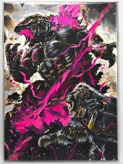 白泽拍卖卡牌手绘专场第32期（愿得长如此 年年物侯新） - 2025 格林文创手绘卡 哥斯拉  明光亲签