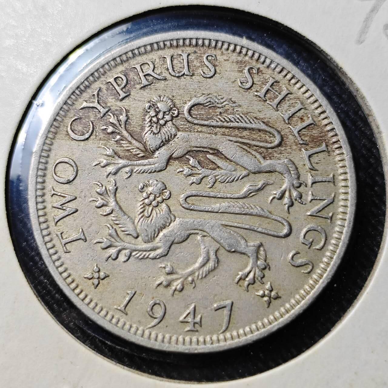 KK钱币收藏小铺  第398期 百期特拍（四拍之二） 2月预留时间 周末发货  1947英属塞浦路斯乔六2先令镍币  发行量72万 独年