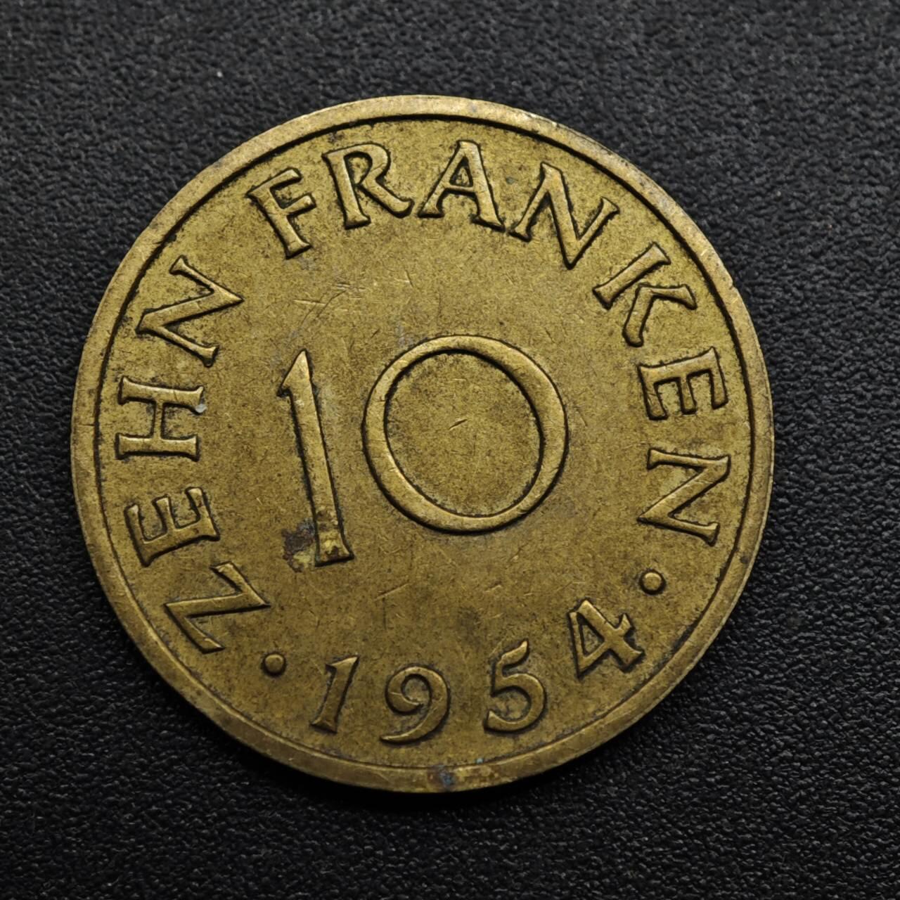 【淘币小摊】限时拍第八百六十拍  老铜币场  满百包邮可预留两周  周一统一发货  德国萨尔工业区10法郎铜币