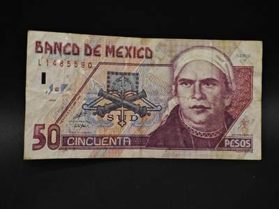 【淘币小摊】实时拍第八百五十九拍   无佣金福利纸币场   满百包邮可预留二周 每周一统一发货   - 墨西哥50比索纸币【有折】