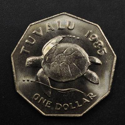 【淘币小摊】限时拍第八百五十八拍  散币场  满百包邮可预留两周  周一统一发货  - 图瓦卢1985年海龟1元镍币