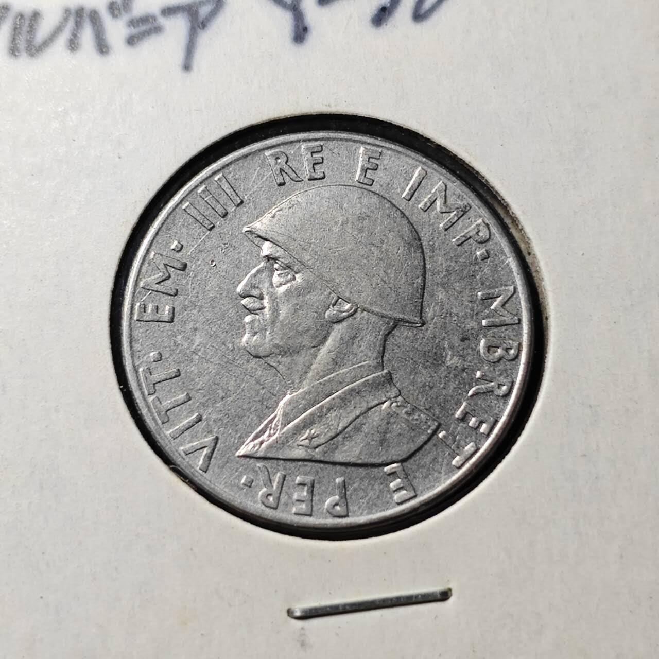 KK钱币收藏小铺  第398期 百期特拍（四拍之二） 2月预留时间 周末发货  1940意占阿尔巴尼亚0.5列克镍币