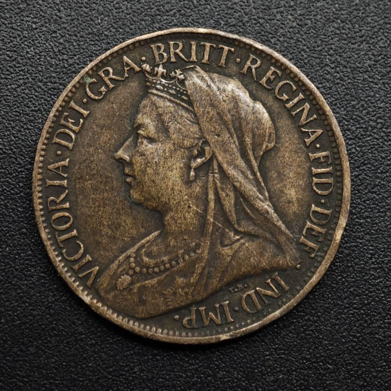 【淘币小摊】限时拍第八百六十拍  老铜币场  满百包邮可预留两周  周一统一发货  英国1900年维多利亚法新铜币