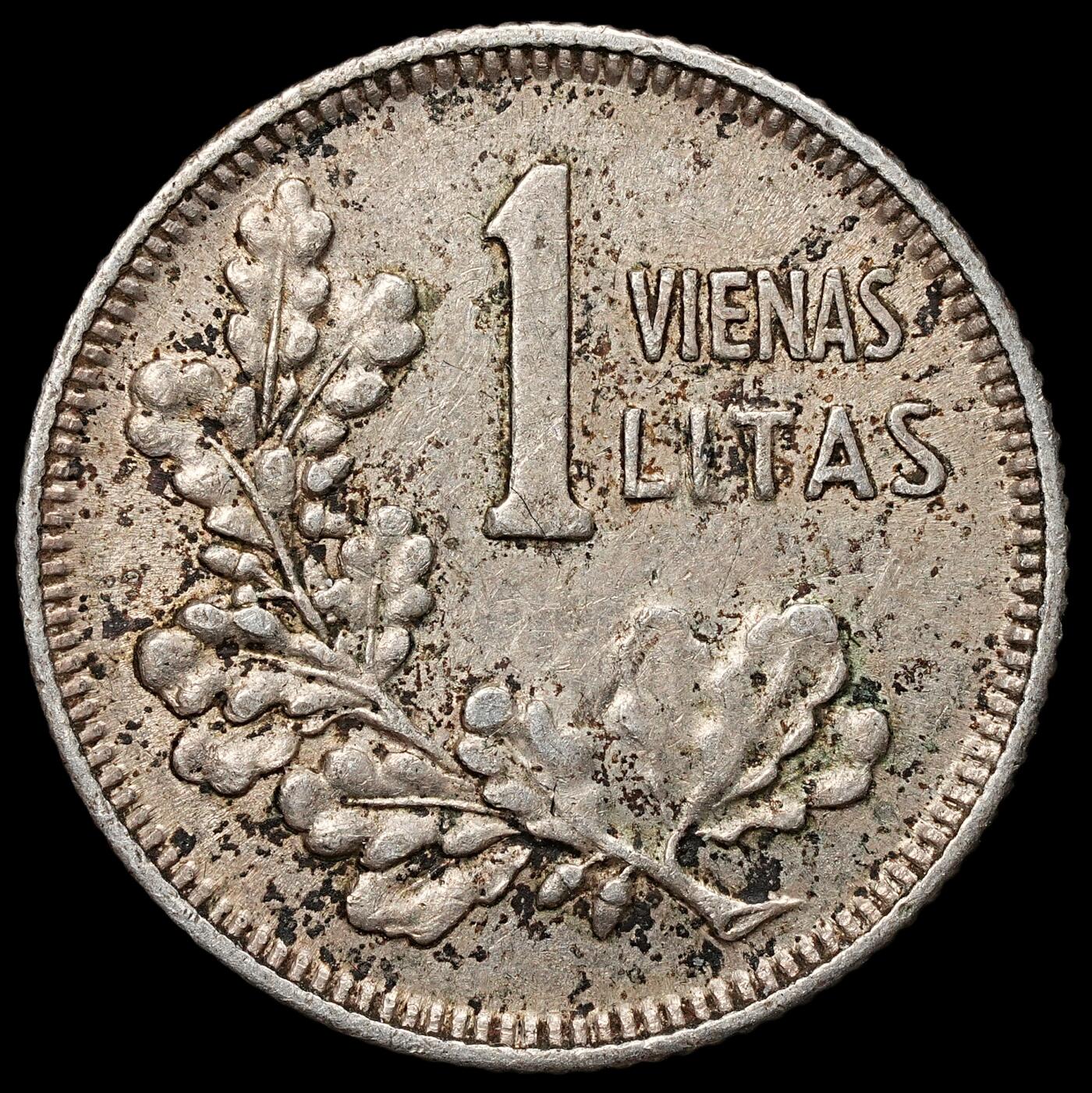 修遠堂世界钱币第103期 1925年立陶宛共和国 1立特（Litas）银币，2.68g，含银50%