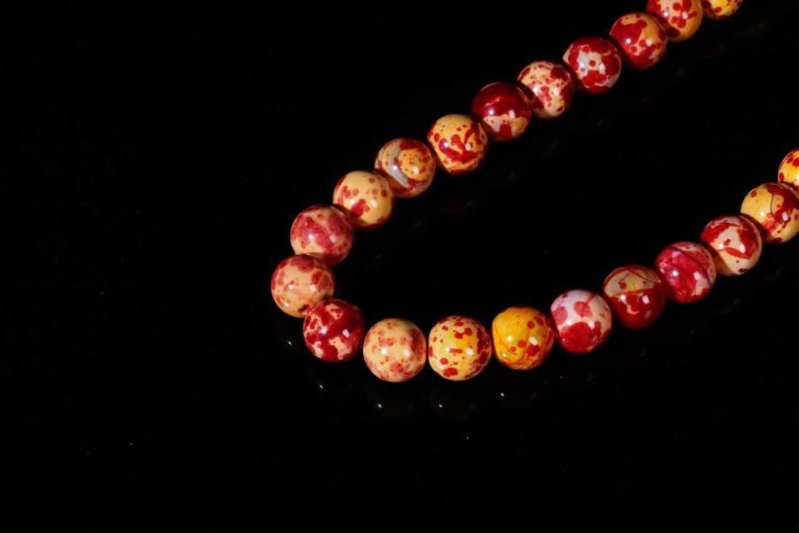 上海都达杂项专场十八（全场包邮） 天然赤血龙纹玛瑙项链 附鉴定证书