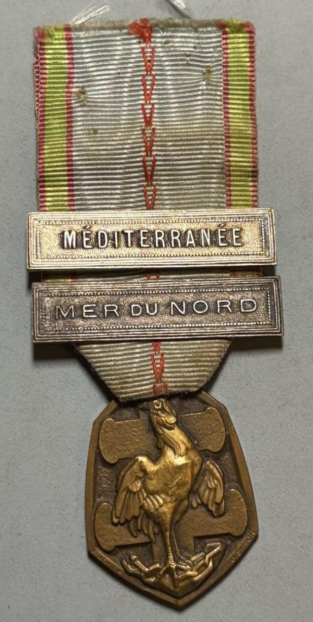 盛世勋华——号角文化勋章邮票专场拍卖第303期 法国二战纪念奖章 带地中海和北海条，少见品种