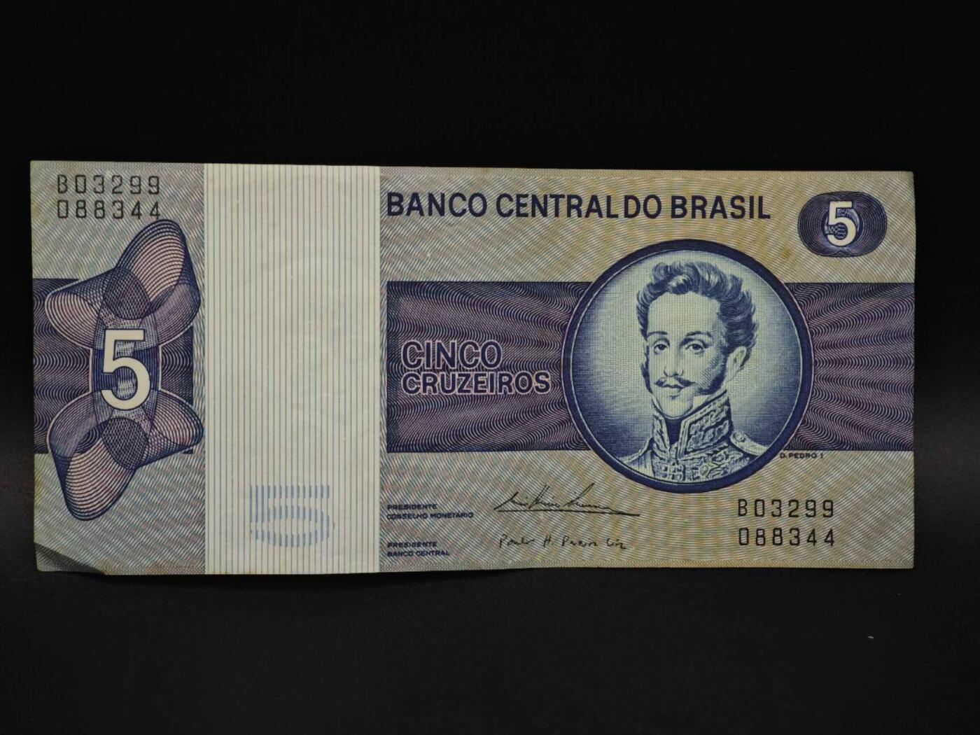 【淘币小摊】实时拍第八百五十九拍   无佣金福利纸币场   满百包邮可预留二周 每周一统一发货   巴西5克鲁塞罗纸币【有折】